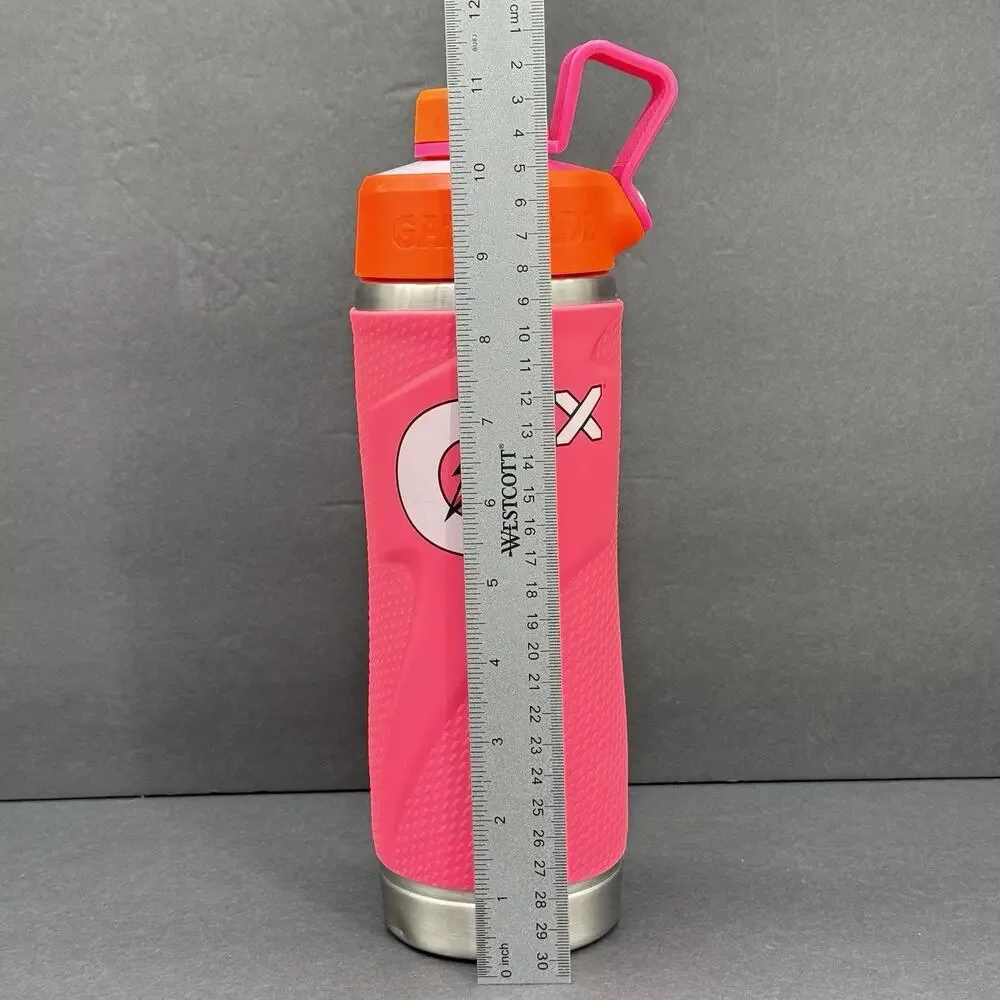Gatorade Gx Pink Twist Top Lid Stainless Steel 32oz Sports Water Bottle